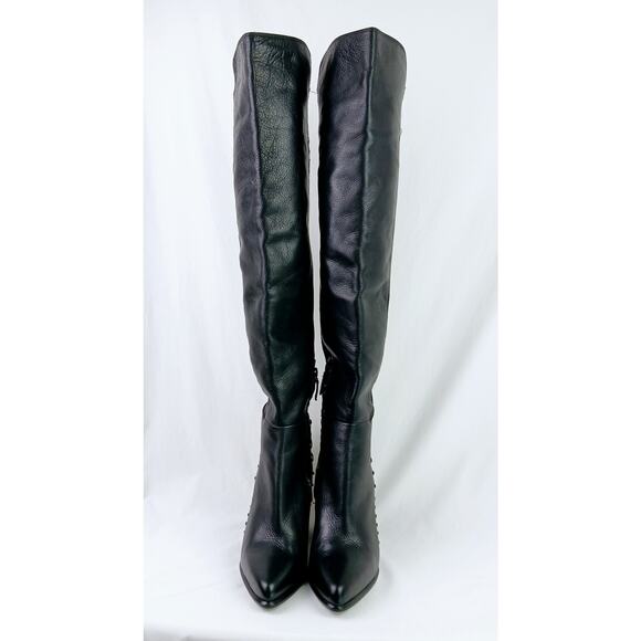 Dolce Vita SZ 8.5 Nikka Black Leather Over-The- Knee Boots Runs 1/2 size small - Picture 7 of 8